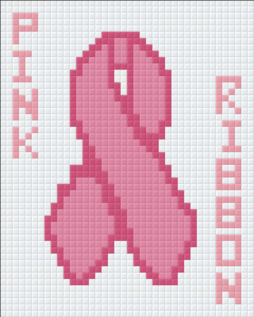 Pink Ribbon One [1] Baseplate PixelHobby Mini-mosaic Art Kit image 0